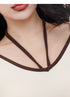 Back Line Strap V Neck Top