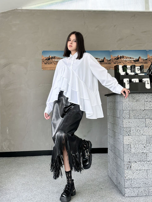 Cascade Layer Frill Blouse