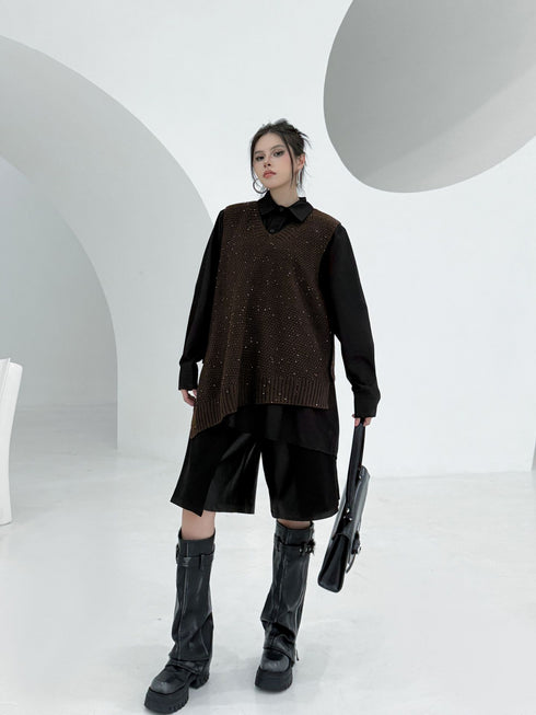 Glitter Knit Vest&Minimal Layered Shirt Series