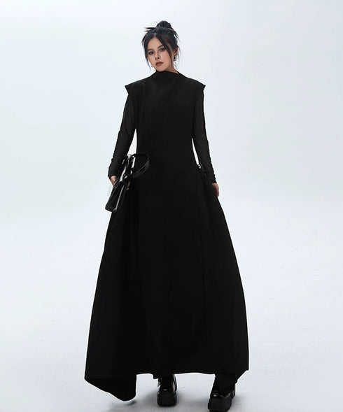 Sheer Sleeve Long Dress