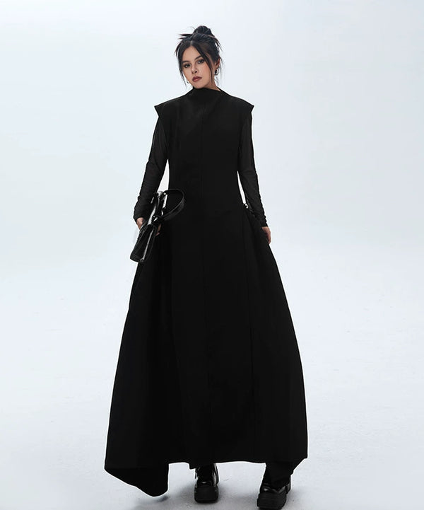 Sheer Sleeve Long Dress