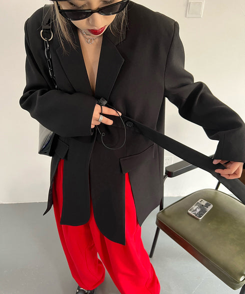 Structured Strap Tailored Jacket