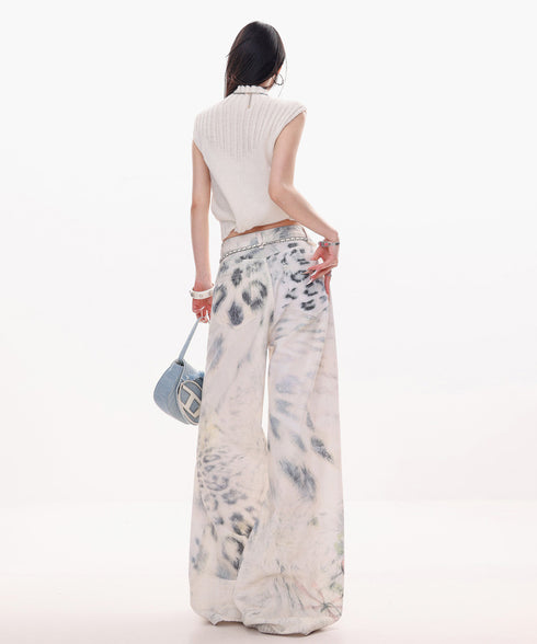 Frayed Contrast Knit Top