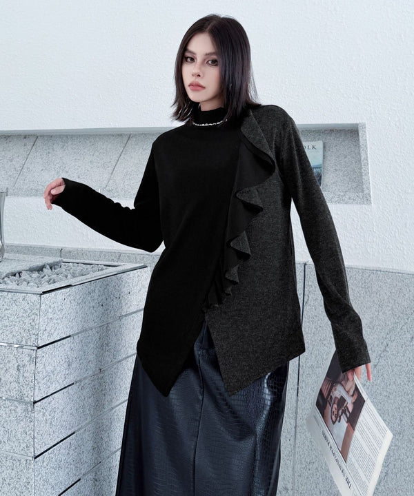 Frill Panel Contrast Top