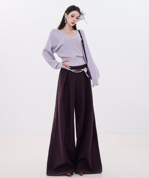 Fluid Pleat Wide Pants