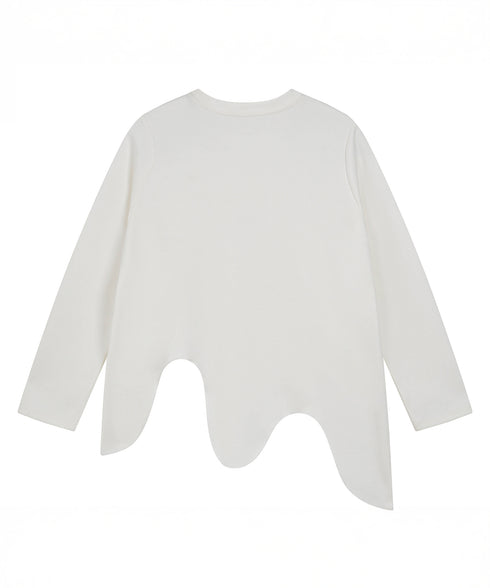 Wave Hem Long Sleeve Top