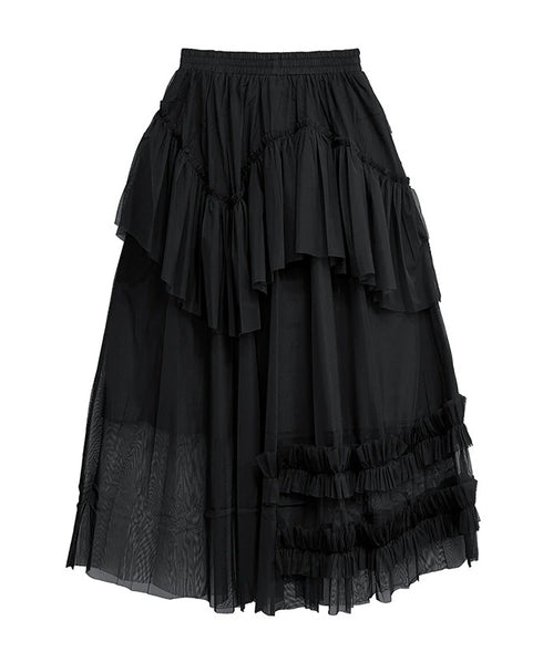 Layered Sheer Mesh Skirt