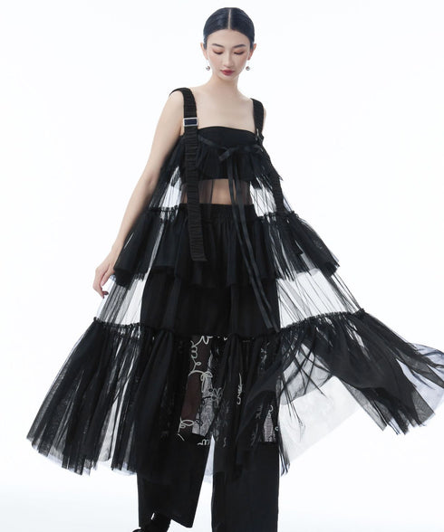 Tulle Tiered Camisole Layer Top