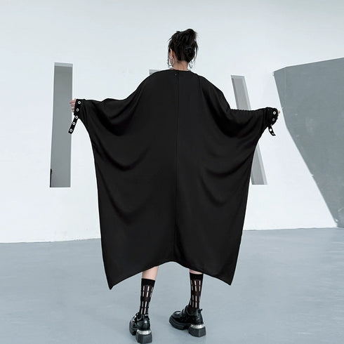 Eyelet Draped Oversized Dress