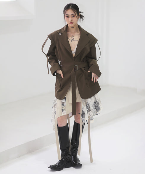 Split Layered Buckle Jacket