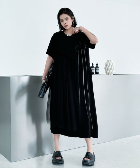 Tulle Layered Cut Dress