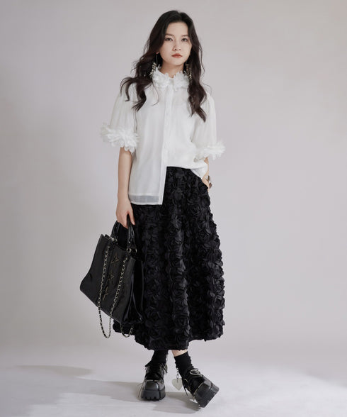 Flower Sleeve Blouse