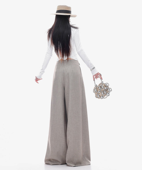 Drape Belt Wide Slacks