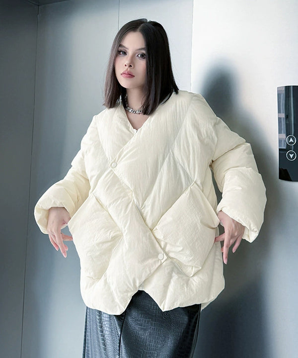 Quilted Wrap Down Jacket