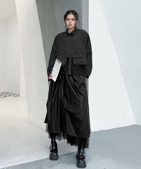 Layered Balloon Mesh Skirt