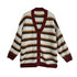 Multi Stripe Loose Knit Cardigan
