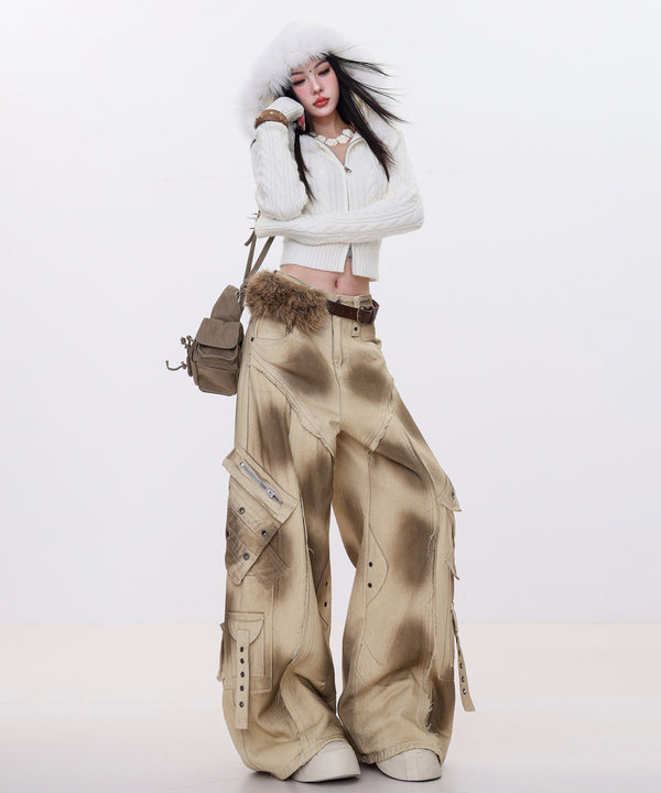 Dust Wash Multi Pocket Wide Pants