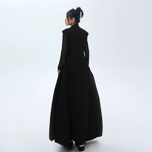 Sheer Sleeve Long Dress