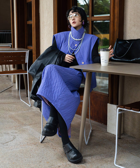 Quilted Volume Vest& Skirt Co-ord