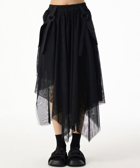 Mesh Layer Pocket Skirt