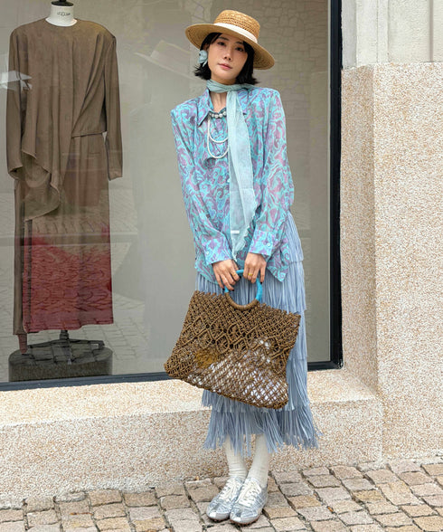 Veil Tie Print Blouse