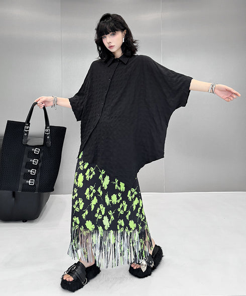 Side Button Hem Blouse