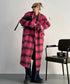 Brushed Check Long Coat