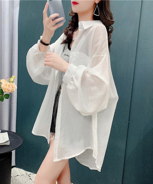 Airy Stripe Over Blouse