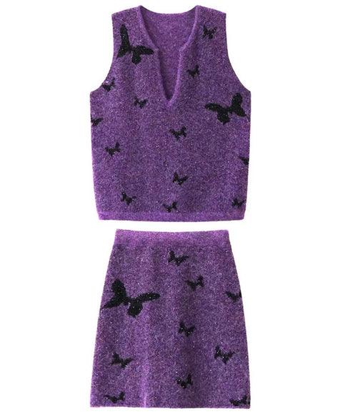 Butterfly Knit Vest&Skirt Series