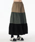 Color Block Tiered Maxi Skirt