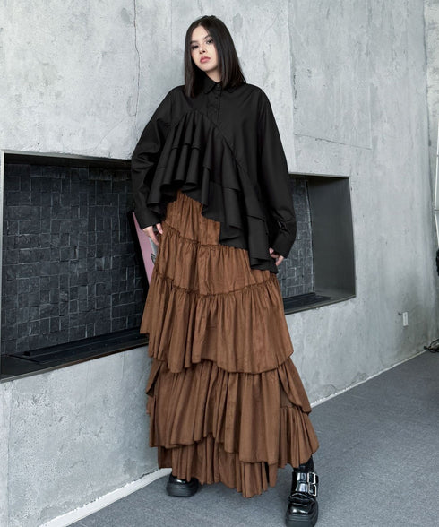 Layered Volume Maxi Skirt