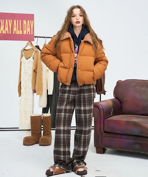 Mocha Line Check Pants