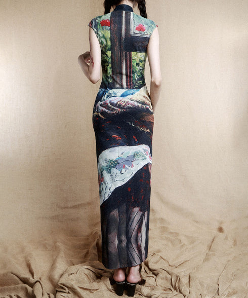 Still Life Print Slim Dress