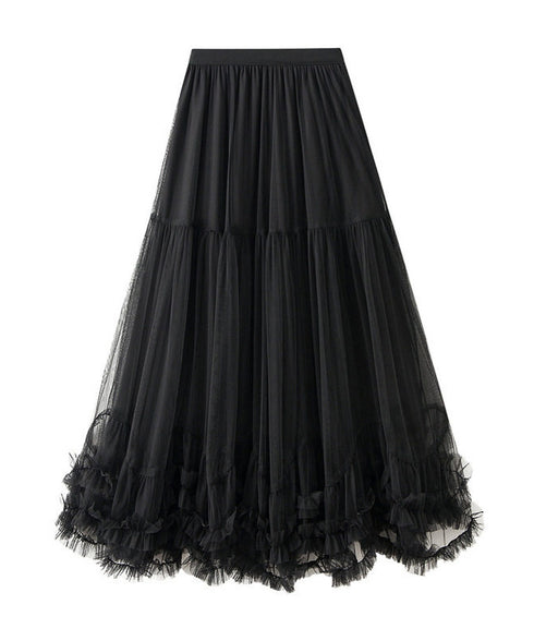 Volume Tiered Tulle Maxi Skirt