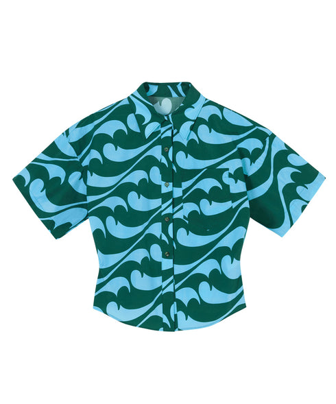 Wave Pattern Short Sleeve Shirt