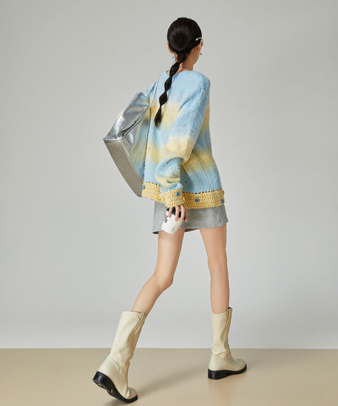 Gradient Fuzzy Knit Top