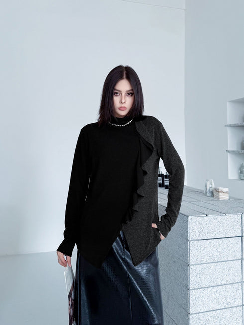 Frill Panel Contrast Top