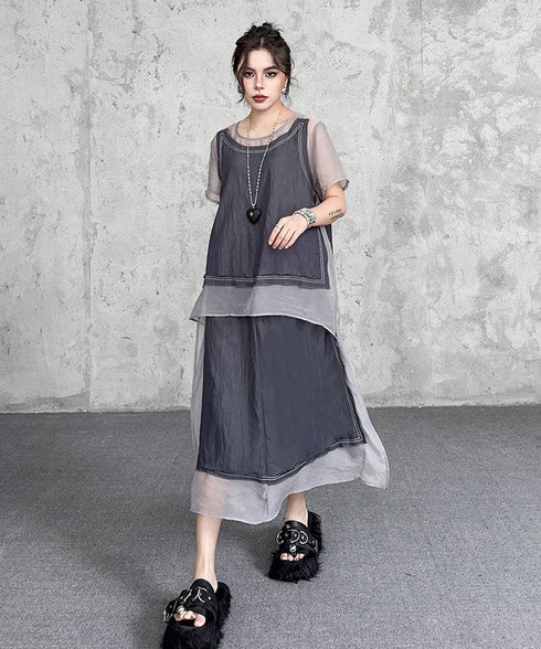 Sheer Stitch Top&Skirt Co-ord