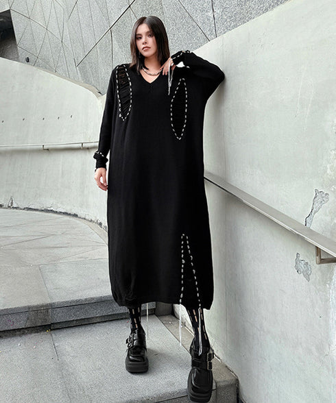 Fringe Stitch Knit Dress