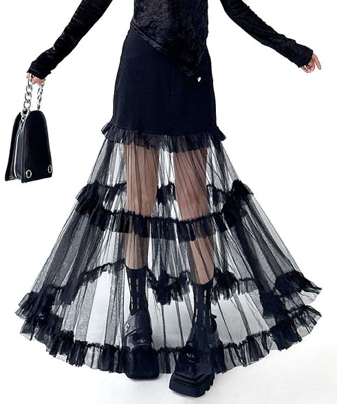 Sheer Tiered Skirt