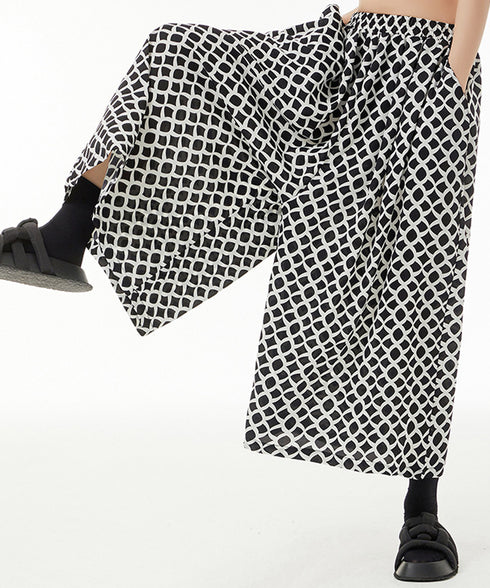 Geometric Pattern Wide Pants