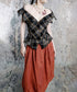 Plaid Edge Frill Blouse