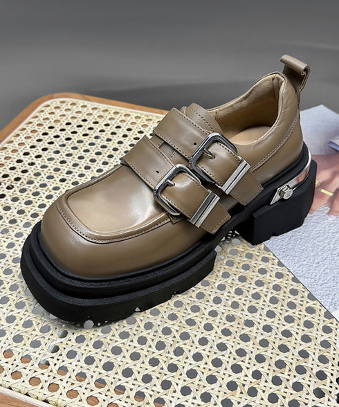 Dual Buckle Platform Loafer