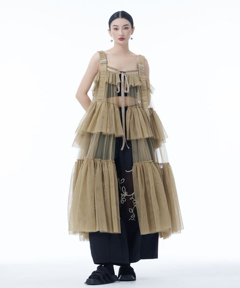 Tulle Tiered Camisole Layer Top