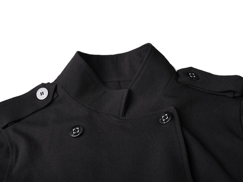 High Neck Draped Trench Coat