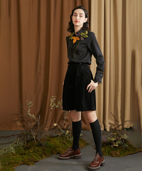 Berry Vine Embroidered Blouse