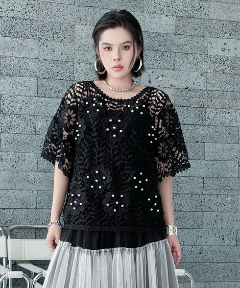 Flower Pearl Crochet Top