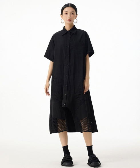 Mesh Panel Flow Dress
