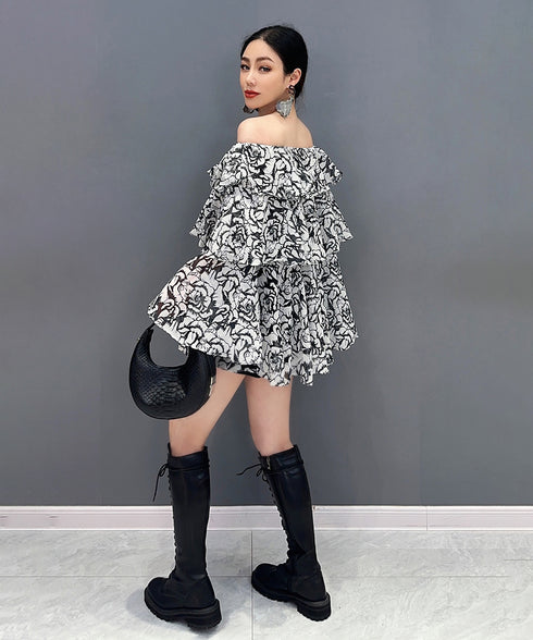 Layered Ruffle Off-Shoulder Top