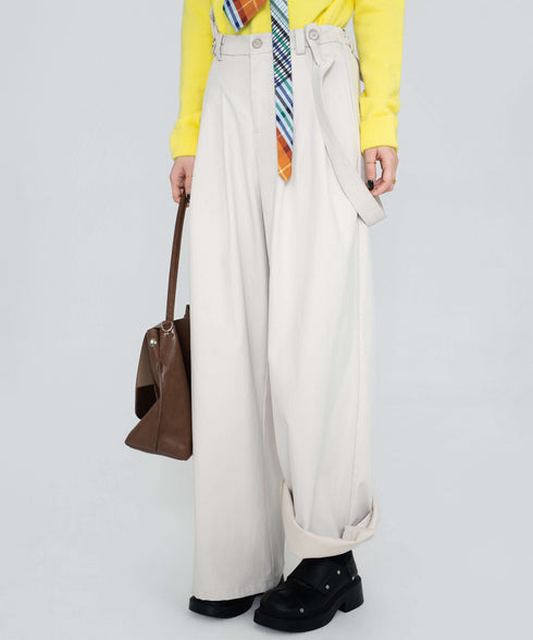 Suspender Wide Leg Pants